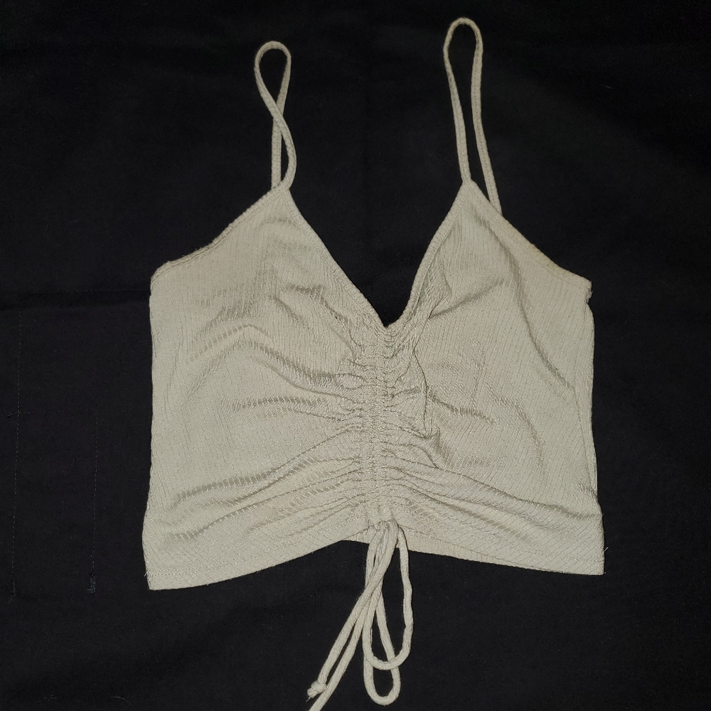 Liz & Sara Green scrunch tank crop top